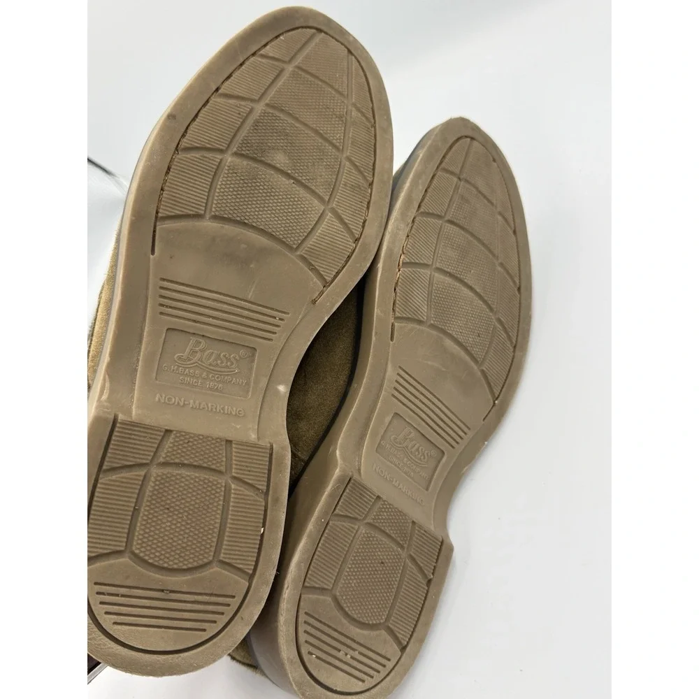 GH Bass Pasadena Suede Shoes Men's 7M Olive Brown Leather Lace Up Oxford Derbies